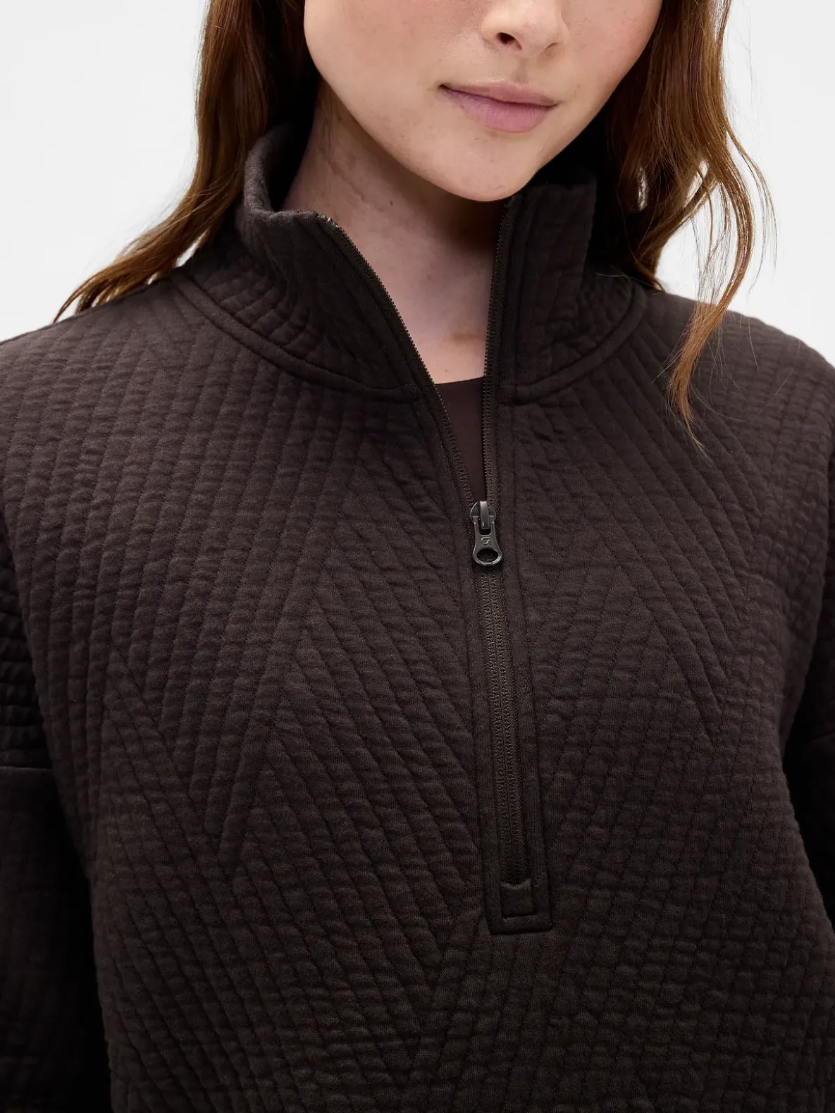 GapFit Quilted Jacquard Half-Zip Pullover