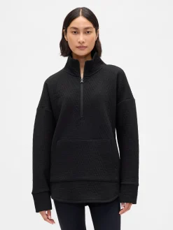 GapFit Quilted Jacquard Half-Zip Pullover