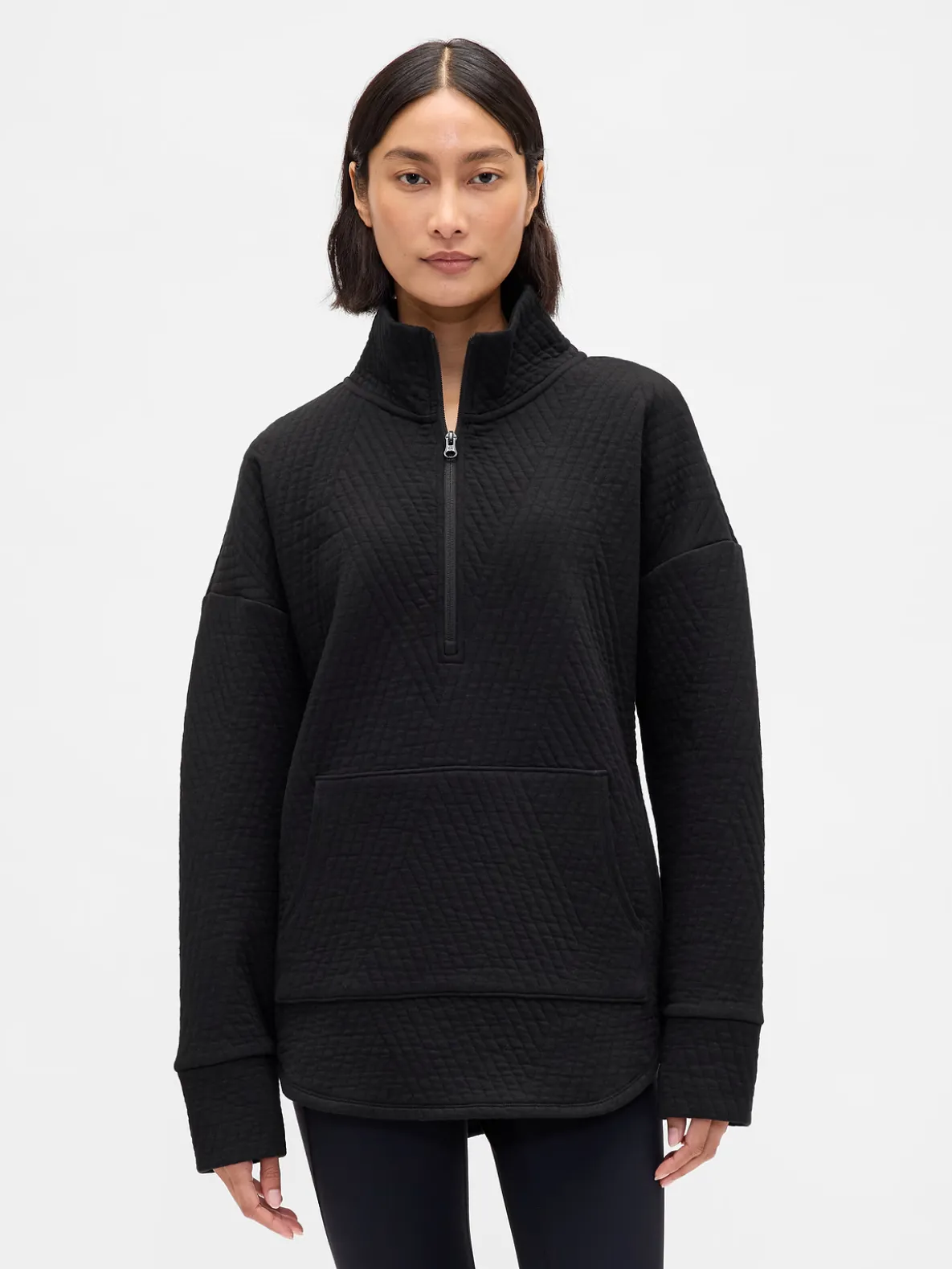 GapFit Quilted Jacquard Half-Zip Pullover