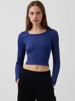 GapFit Seamless Rib Crop Top
