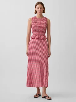 Gingham Maxi Skirt