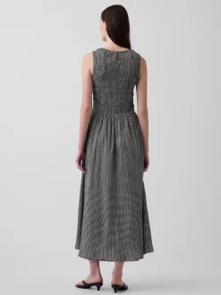 Gingham Smocked Drop-Waist Maxi Dress