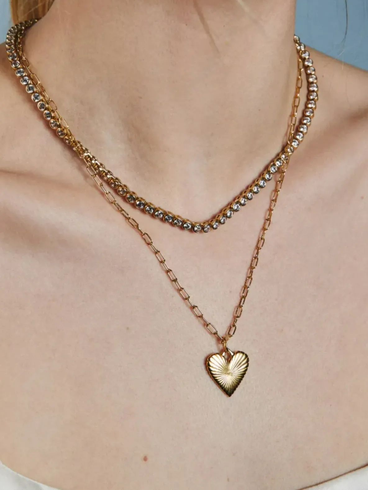HART Small Ribbed Heart of Gold Necklace