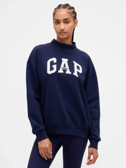 Heavyweight French Terry Oversized Mockneck Logo Sweatshirt