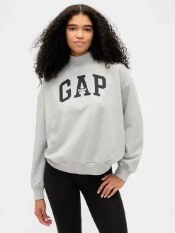 Heavyweight French Terry Oversized Mockneck Logo Sweatshirt