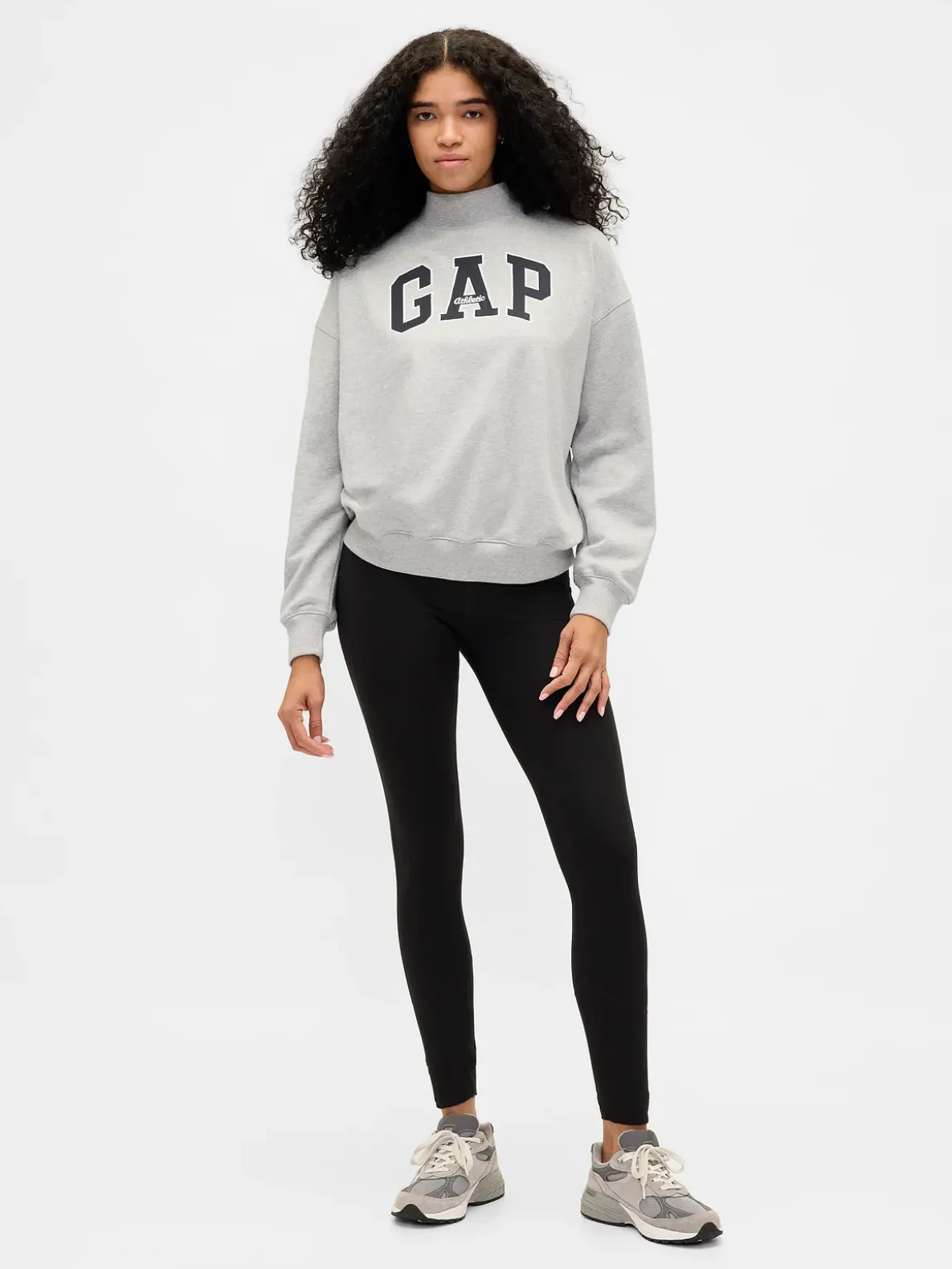 Heavyweight French Terry Oversized Mockneck Logo Sweatshirt