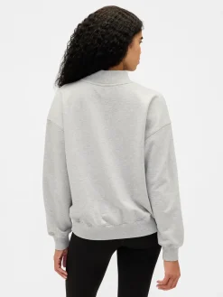 Heavyweight French Terry Oversized Mockneck Logo Sweatshirt