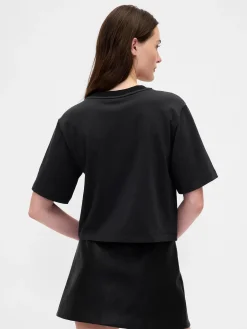 Heavyweight Jewel-Neck Crop T-Shirt