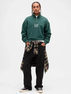 Heavyweight Oversized Logo Quarter-Zip Pullover