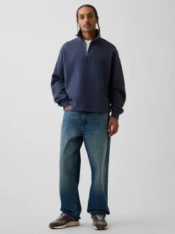 Heavyweight Oversized Logo Quarter-Zip Pullover