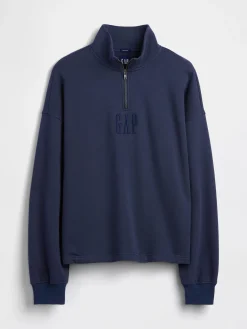 Heavyweight Oversized Logo Quarter-Zip Pullover