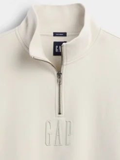 Heavyweight Oversized Logo Quarter-Zip Pullover