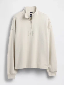 Heavyweight Oversized Logo Quarter-Zip Pullover