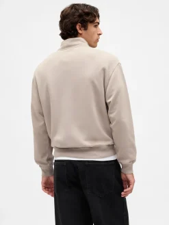 Heavyweight Oversized Logo Quarter-Zip Pullover