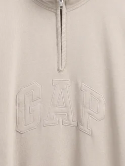 Heavyweight Oversized Logo Quarter-Zip Pullover
