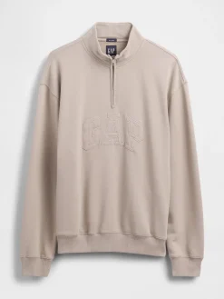 Heavyweight Oversized Logo Quarter-Zip Pullover