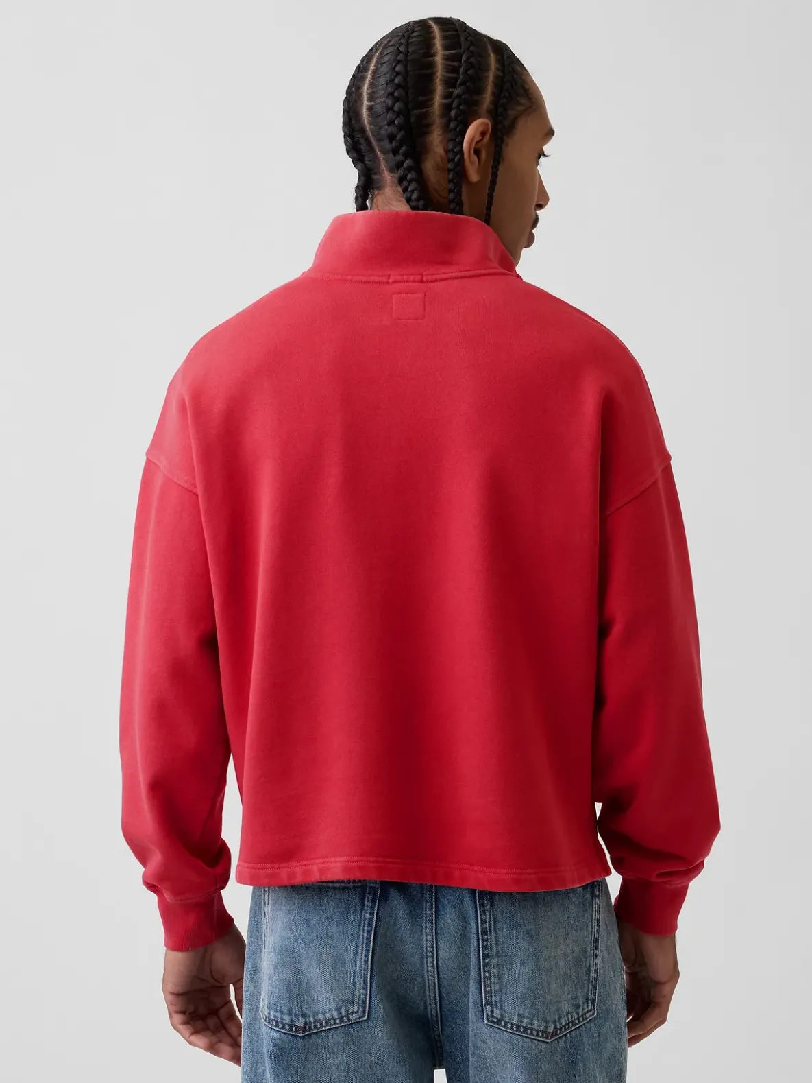Heavyweight Oversized Logo Quarter-Zip Pullover