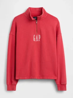 Heavyweight Oversized Logo Quarter-Zip Pullover