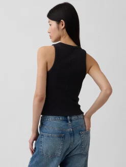 Heavyweight Rib Halter Tank Top