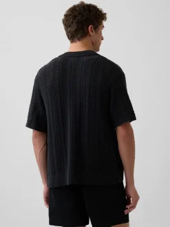 Herringbone Crochet Sweater Shirt