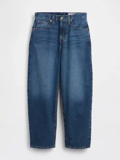 High Rise Barrel Crop Jeans