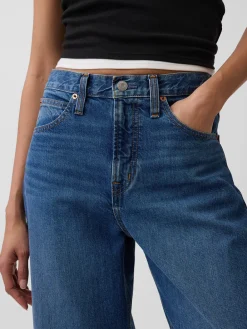 High Rise Barrel Crop Jeans