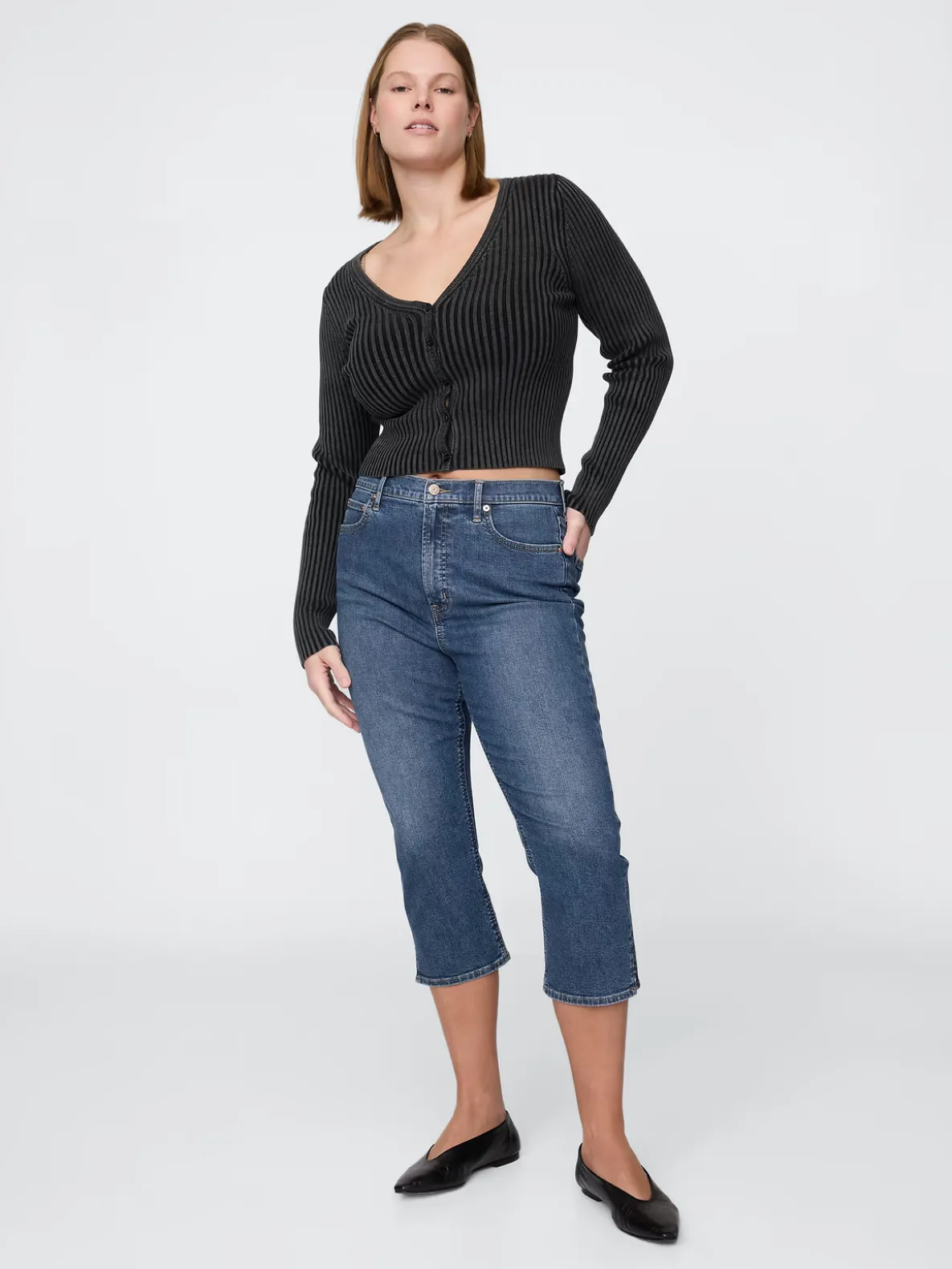 High Rise Capri Jeans