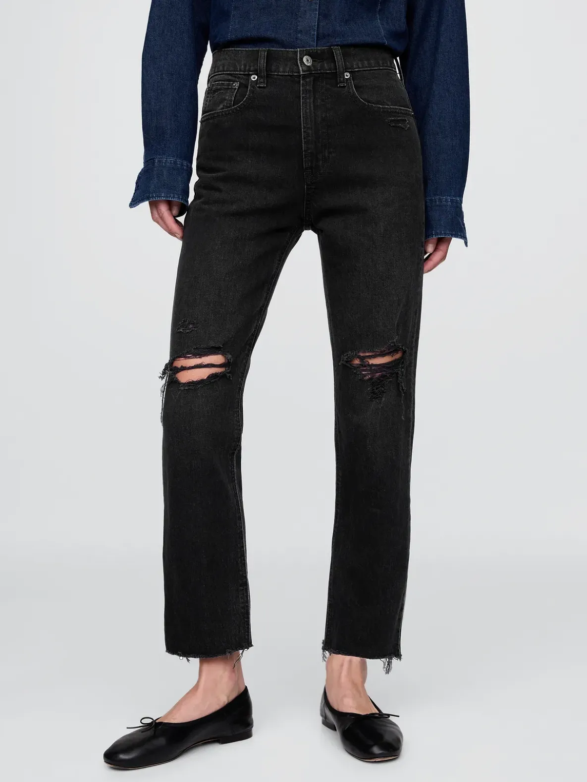 High Rise Cheeky Straight Jeans