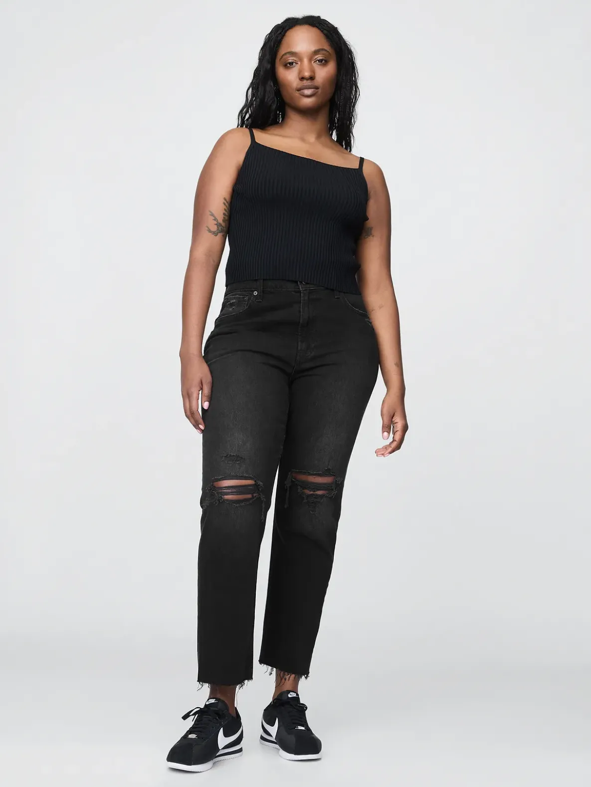 High Rise Cheeky Straight Jeans