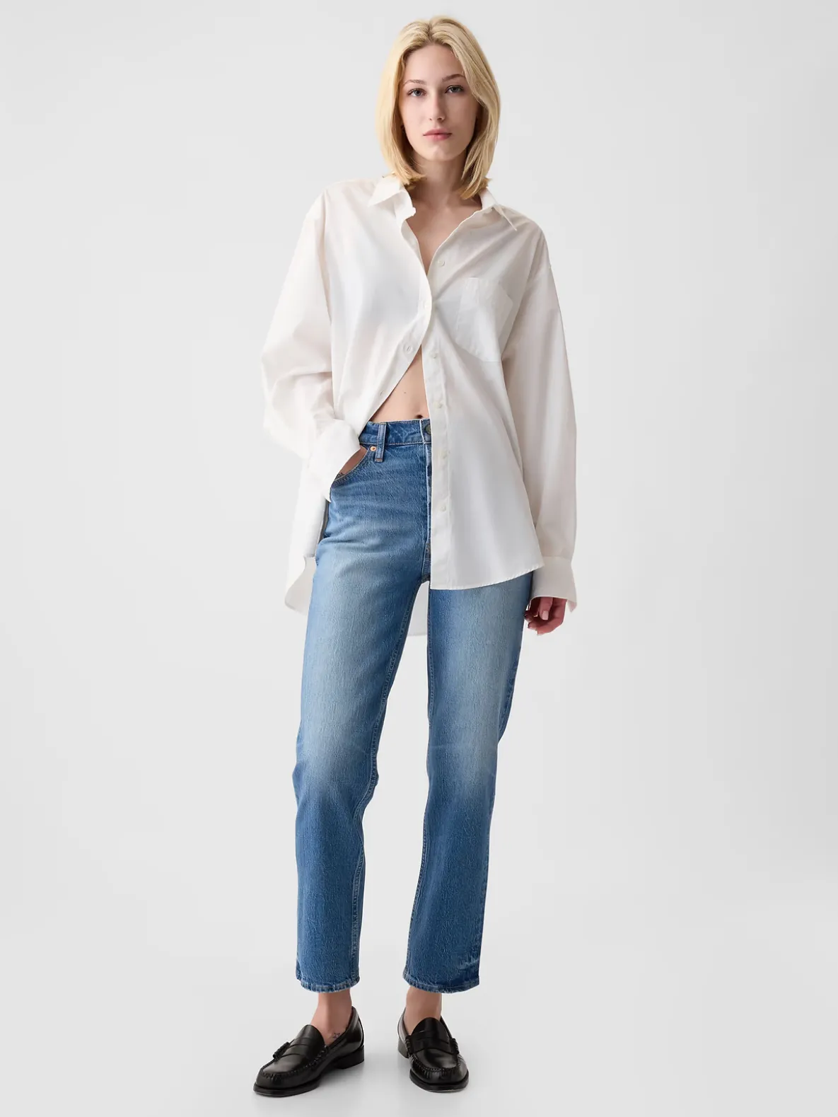 High Rise Cheeky Straight Jeans