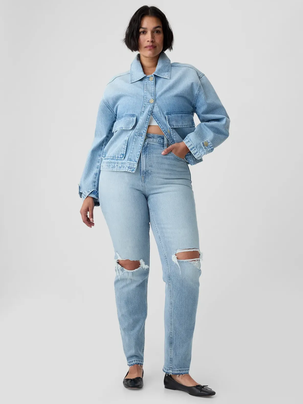 High Rise Cheeky Straight Jeans