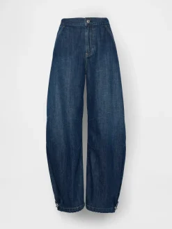 High Rise Cinch-Hem Horseshoe Jeans