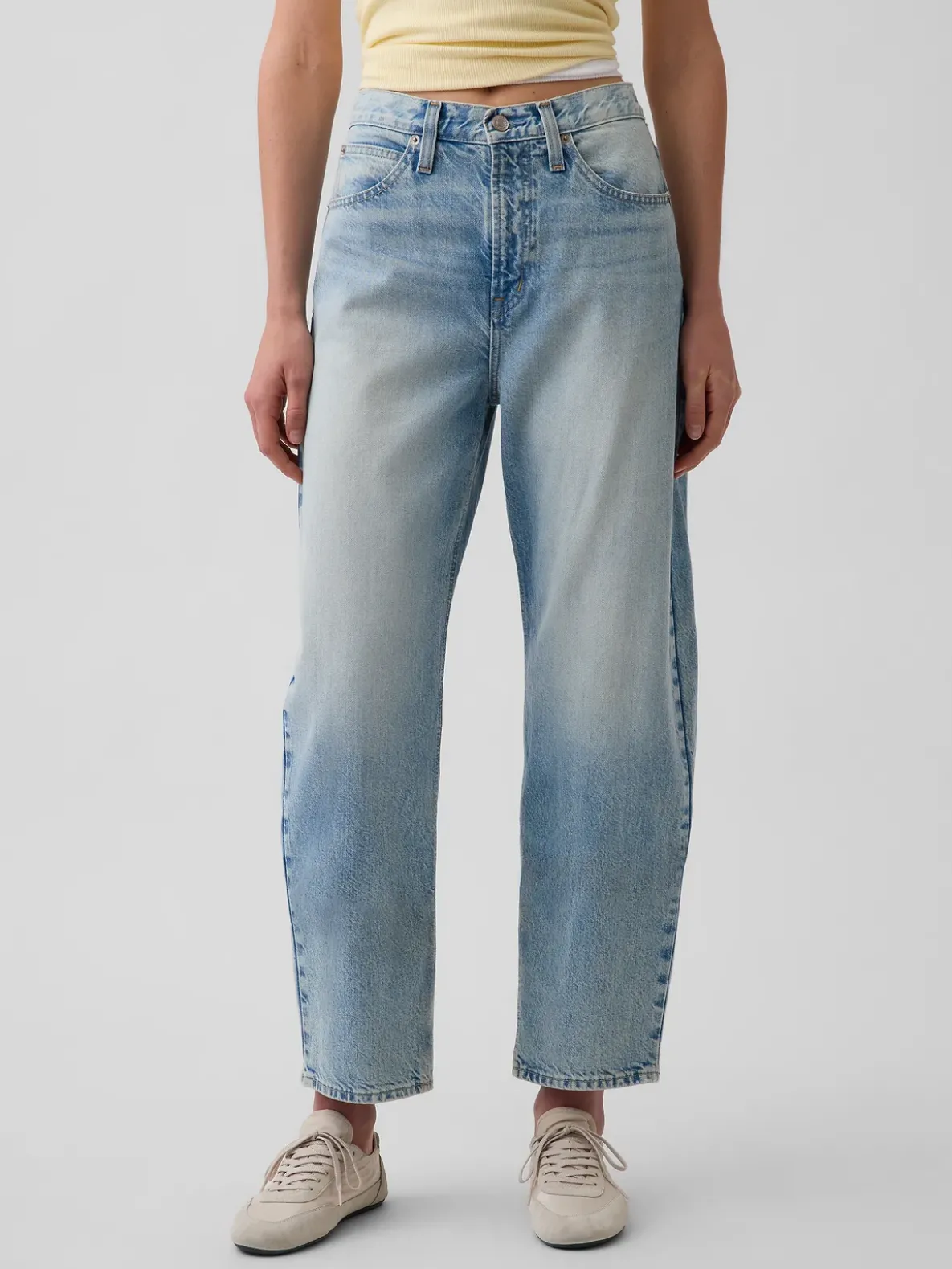 High Rise Crop Barrel Jeans