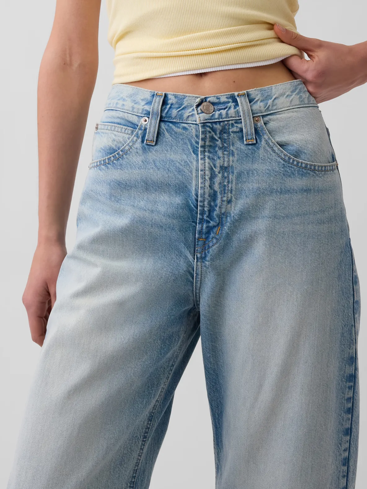High Rise Crop Barrel Jeans