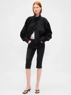 High Rise Cropped Capri Jeans