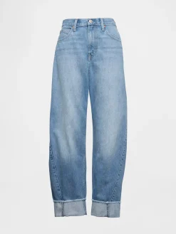 High Rise Cuffed Barrel Jeans