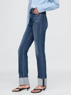 High Rise Cuffed '90s Slim Straight Jeans