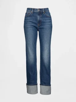 High Rise Cuffed '90s Slim Straight Jeans