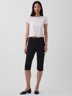 High Rise Double Knit Capris
