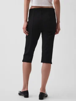 High Rise Double Knit Capris