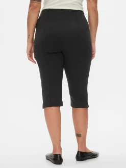 High Rise Double Knit Capris