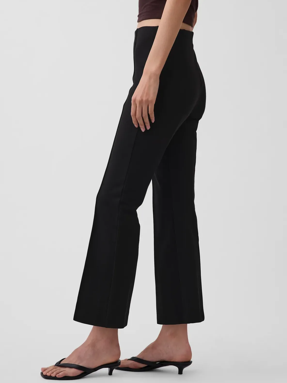 High Rise Double Knit Crop Kick Pants