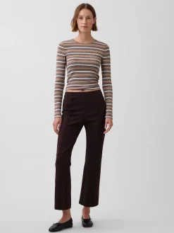 High Rise Double Knit Crop Kick Pants