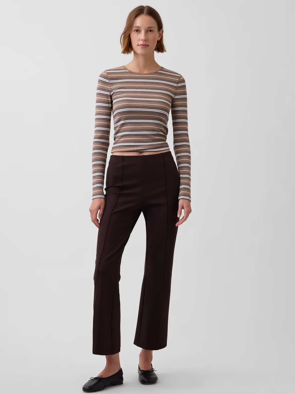 High Rise Double Knit Crop Kick Pants