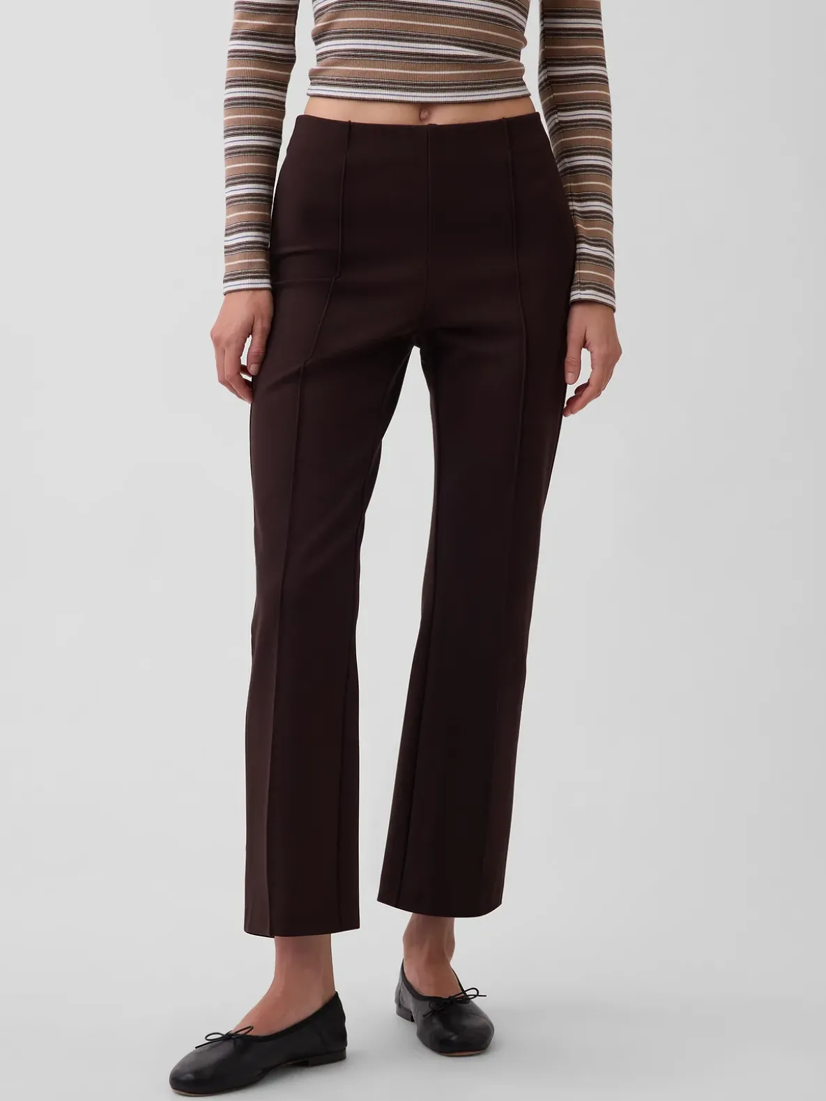 High Rise Double Knit Crop Kick Pants