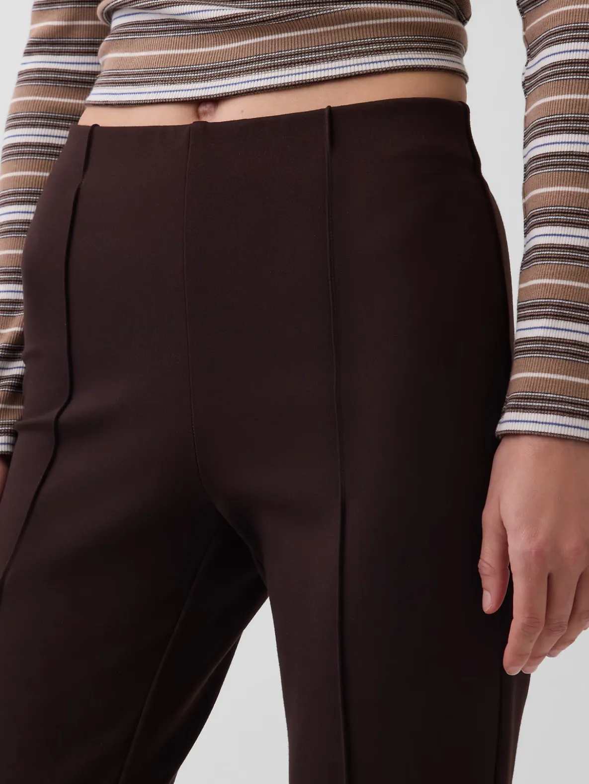 High Rise Double Knit Crop Kick Pants