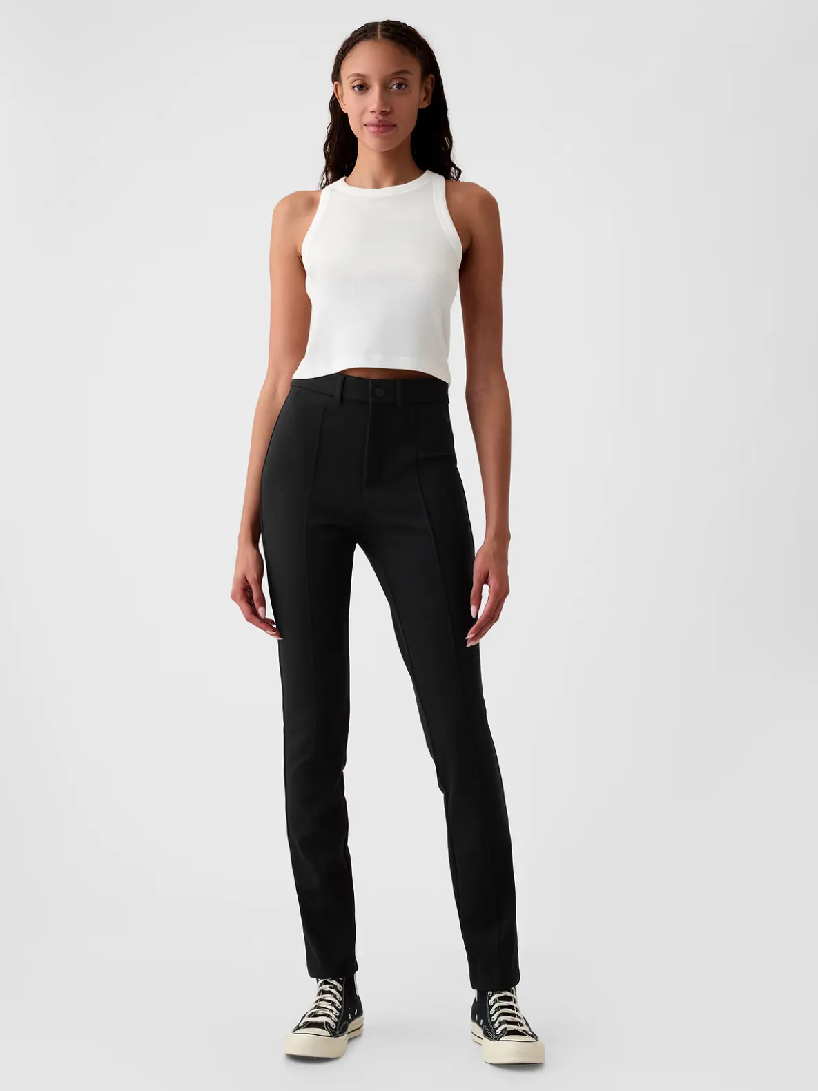 High Rise Double Knit Skinny Pants