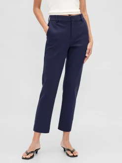 High Rise Double Knit Slim Crop Pants