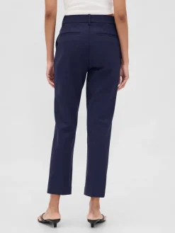 High Rise Double Knit Slim Crop Pants