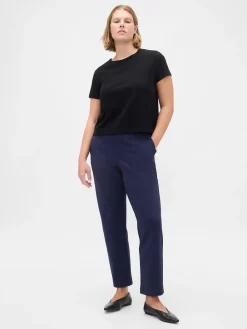 High Rise Double Knit Slim Crop Pants